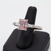 Estate Natural Fancy Intense Purple Pink & White Diamond Platinum & 18K White Gold Ring (GIA)