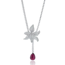  Cartier Caresse De Orchide Diamond and Rubellite Adjustable Platinum Necklace