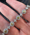 Designer AV 3.09cttw Natural Fancy Yellow and White Diamond Bracelet