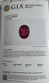 Estate Rubellite and Diamond Platinum Pendant (GIA)
