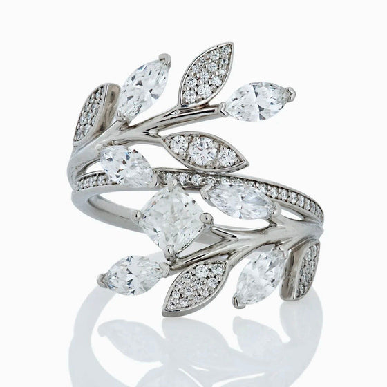 Tiffany Victoria Vine Bypass Floral Platinum Ring