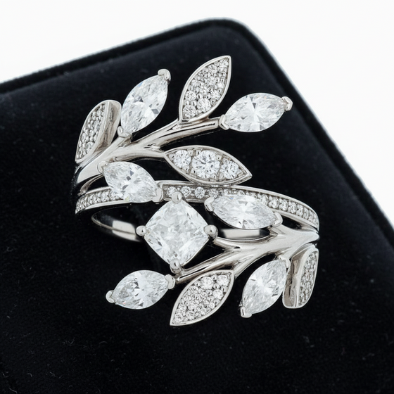 Tiffany Victoria Vine Bypass Floral Platinum Ring