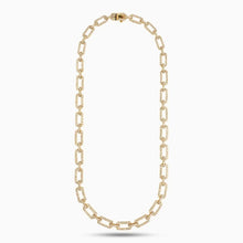  10.35cttw Diamond Link 14Kt Yellow Gold Necklace