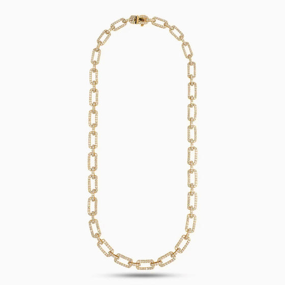 10.35cttw Diamond Link 14Kt Yellow Gold Necklace