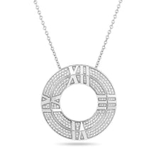  Tiffany & Company Diamond and 18K White Gold Roman Numeral Pendant