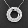 Tiffany & Company Diamond and 18K White Gold Roman Numeral Pendant