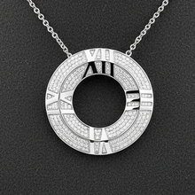  Tiffany & Company Diamond and 18K White Gold Roman Numeral Pendant