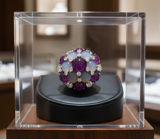 Oscar Heyman Star Ruby and Star Sapphire Platinum Ring