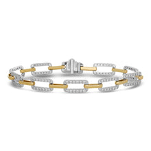  Custom Made 1.95cttw Diamond 14K White and Yellow Gold Bracelet