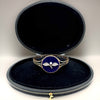 Estate Victorian Diamond , Natural Pearl , Blue Enamel Victorian 14K Gold Bangle 14730