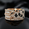 Black and White Diamond 14K Rose Gold Panther Ring