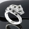 Effy White and Black Diamond, Emerald and 14K White Gold Panther Ring