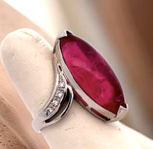  Estate Bold Custom 15.38 ct Pink Tourmaline and Diamond Platinum Ring 15262