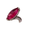 Estate Bold Custom 15.38 ct Pink Tourmaline and Diamond Platinum Ring 15262