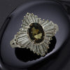 1970's Color Change Alexandrite and Diamond Platinum Ring