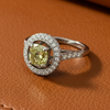 Estate 1.31 ct Natural Fancy Brownish Greenish Yellow (GIA) Diamond 14K White Gold Ring 14740