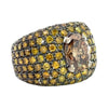 Natural Fancy Yellow Diamond and 18K White Gold Ring
