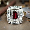 Estate Fine .69 ct Ruby & 1.08 cttw Diamond Platinum Ring 15765