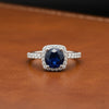 Designer Leo Schachter 2.25 ct Sapphire Diamond Halo Ring 14769