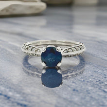  Designer Verragio 1.10 ct Sapphire Diamond Platinum Ring 14765