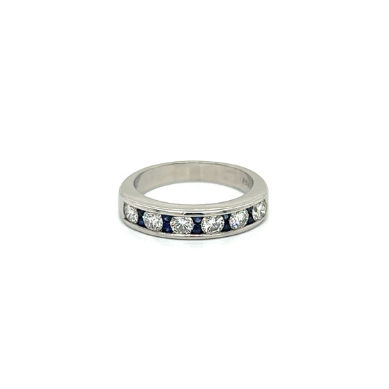 Sapphire, Diamond and Platinum Ring