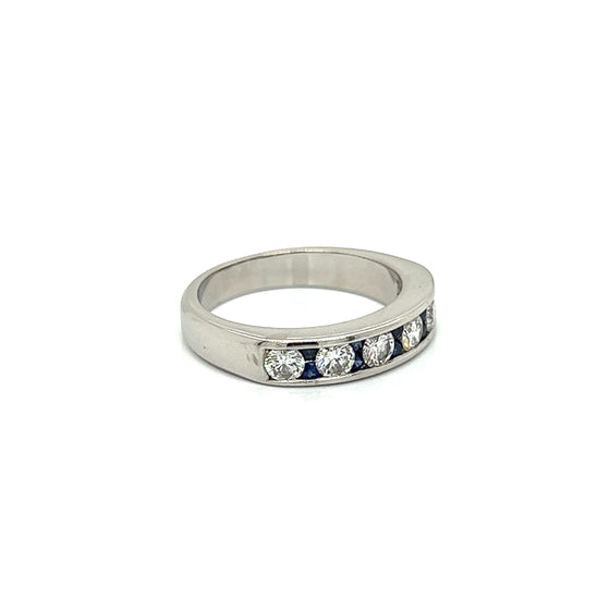 Sapphire, Diamond and Platinum Ring