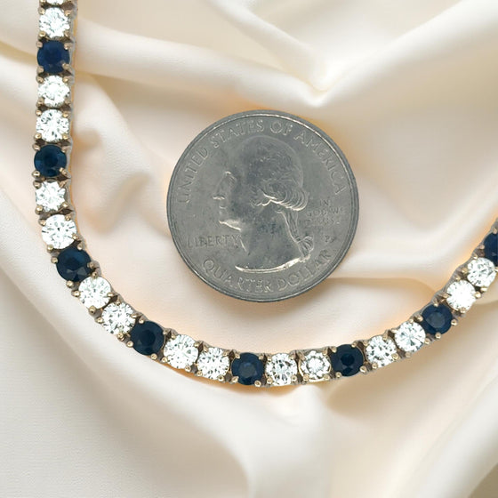 Diamond and Sapphire 18K Yellow Gold Neklace