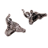Diamond and 18K Black Gold Rhodium Horse Earrings