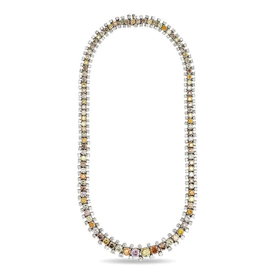 Designer Oscar Heyman Natural Color and White Diamond Platinum Necklace