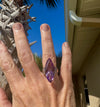 Estate 15.87 ct Amethyst and Diamond 14K Rose Gold Ring 15673