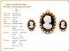 Estate Cultured Pearl Cameo 18K Yellow Gold Earrings Brooch Suite 15625
