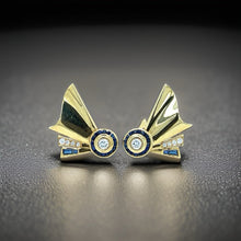  Estate French .80 cttw Diamond 1.00 cttw Sapphire Earrings 13386