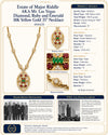 Estate Of Major Riddle aka Mr. Las Vegas Diamond, Ruby and Emerald 18k Yellow Gold 35" Necklace