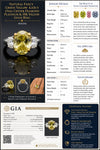 Natural Fancy Green Yellow 4.63ct Oval Center Diamond Platinum & 18K Yellow Gold Ring
