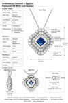 Contemporary Diamond & Sapphire Platinum & 18K White Gold Necklace