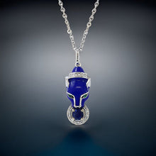  Effy Sapphire, Diamond and Blue Enamel 14K White Gold Panther Necklace