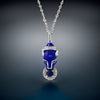 Effy Sapphire, Diamond and Blue Enamel 14K White Gold Panther Necklace