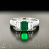 Estate Emerald Diamond Platinum Ring 14206