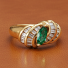 Estate Designer Aurum .37 ct Emerald and Diamond Ring 13790