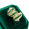 Designer Prestige Emerald and Diamond 18K Yellow Gold Ring