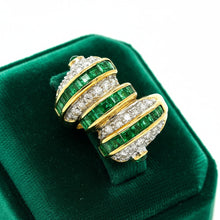  Designer Prestige Emerald and Diamond 18K Yellow Gold Ring