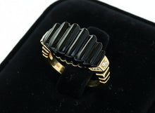  Effy Onyx, Diamond and 14K Yellow Gold Ring