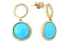 Effy Turquoise, Diamond and 14K Yellow Gold Dangle Earrings