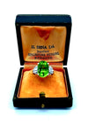 Estate 6.32 ct Peridot and .35 cttw Diamond Platinum Ring 15256