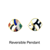 Estate Designer Asch Grossbardt Bunny Diamond, Multi Color Semi Precious Reversible 14K Yellow Gold Pendant.