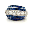 Retro Diamond and Sapphire Platinum Ring