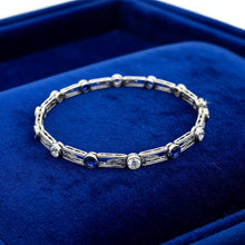  Estate Art Deco 2.65 cttw Old European Cut Diamond 2.00 cttw Sapphire Platinum Bracelet 14101