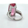 Estate 11.18 ct Pink Tourmaline Diamond Platinum Ring 15535