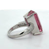 Estate 11.18 ct Pink Tourmaline Diamond Platinum Ring 15535