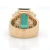 Green Tourmaline, Diamond, and 18K Yellow Gold Statement Ring